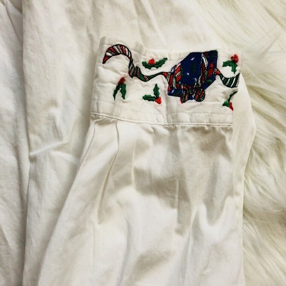 Christmas button down white shirt #036 - Picture 6 of 9